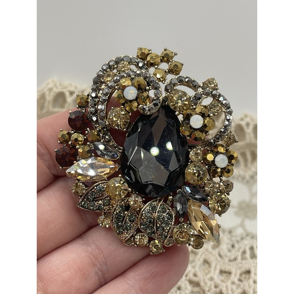 Vintage Style Large Crystal Brooch Fashion Pin Wedding Bouquet‎ Embellishment